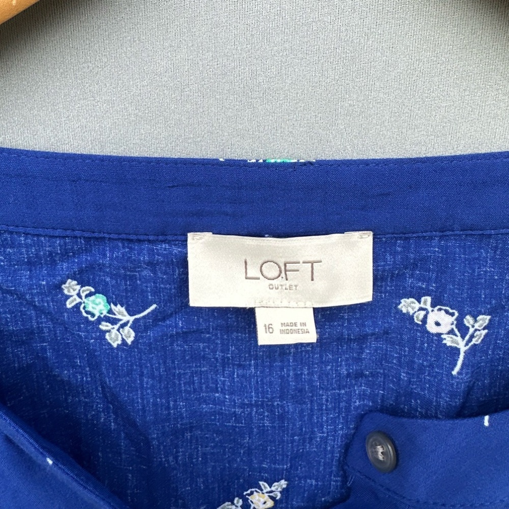 5 for$40 Loft Dress Women Size 16 Blue - Picture 4 of 7